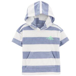 Toddler Boys Carter's Shark Striped Terry Hooded T-Shirt Size 3T 4T 5T NWT